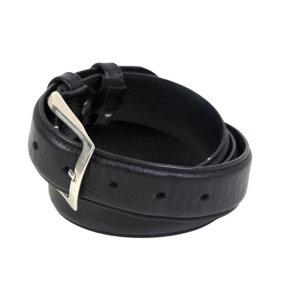 Novin Leather BLACK REAL LEATHER 1 1/4"Wd CASUAL DRESS MEN'S BELT Sz 42/105 (37A - Picture 3 of 13